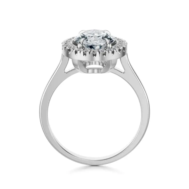 Pierścionek z owalnym diamentem białe złoto SBPZ_005